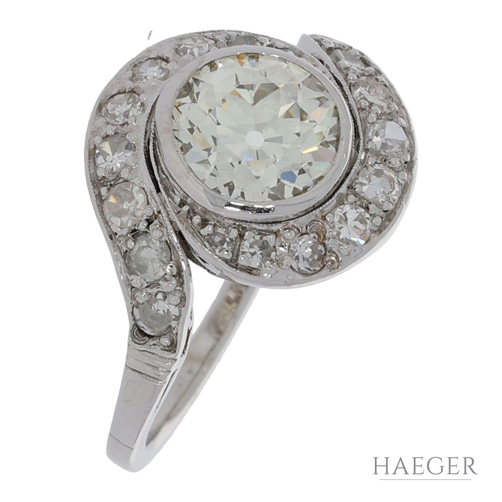 Diamant Ring Platin 950er ca. 2 Carat Gr. 51