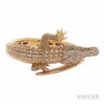 Stenzhorn Diamant Krokodil Armreif Roségold 750 / 18 Kt. gesamt ca. 9,25 ct. - Bild 2 Vorschau