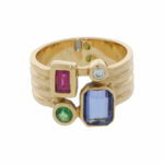 Diamant Saphir Rubin Smaragd Ring Gelbgold 750/18K Gr. 57 Vorschau