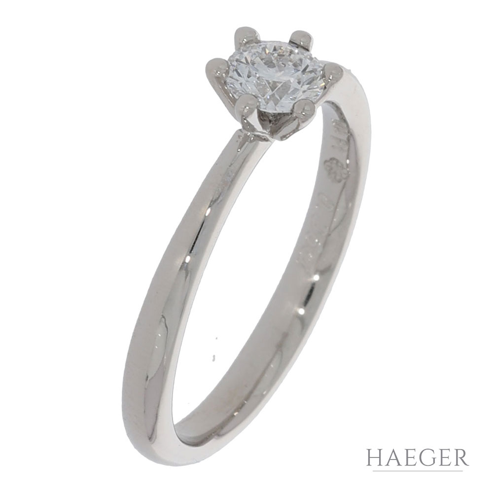 Solitär Diamant Ring Platin 950 ca. 0,36 ct. Lupenrein D GIA