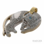 Diamant Panther Anhänger Gelb- & Weißgold 750 / 18 Kt. ca. 2 ct. - Bild 2 Vorschau