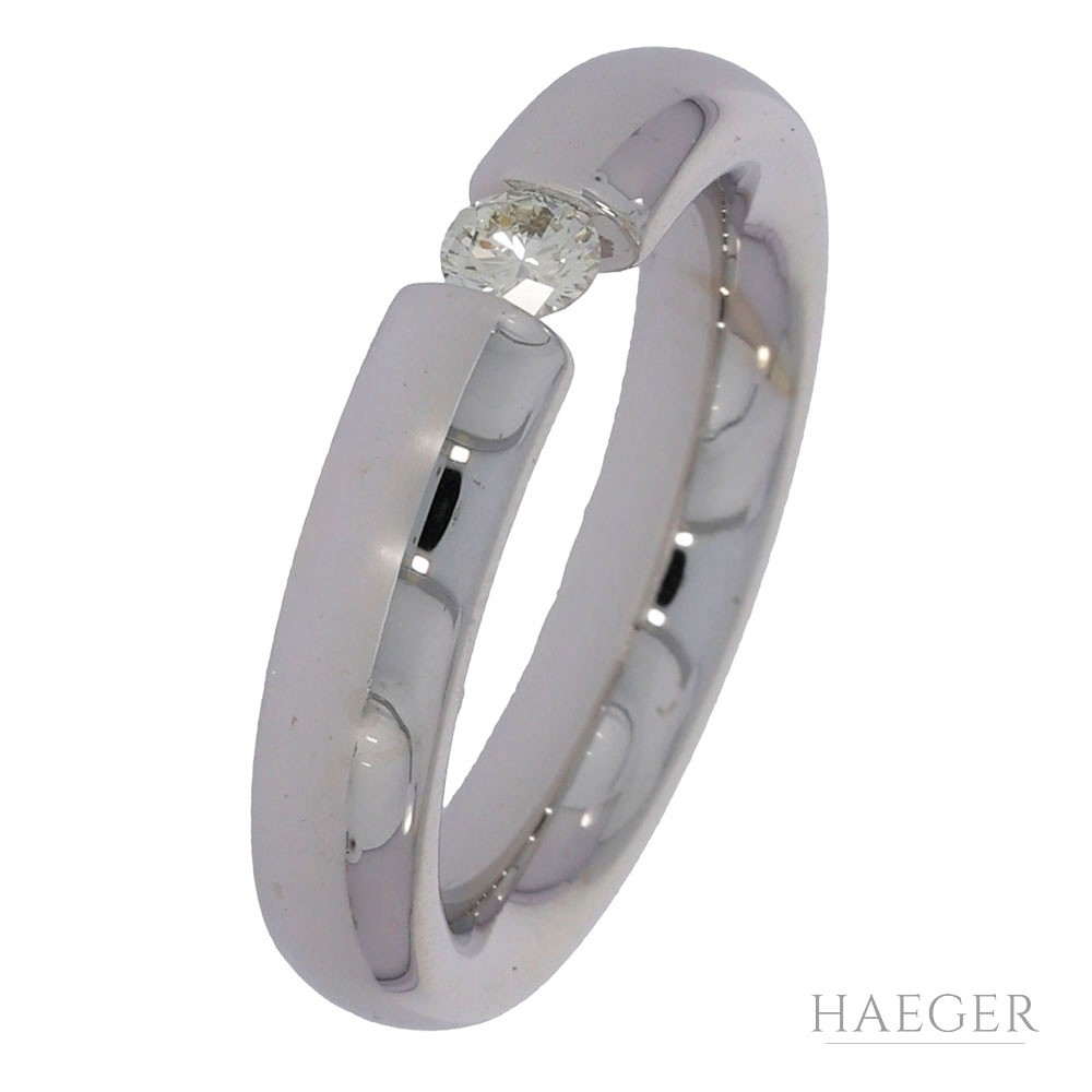 Spannring Gr.52 Weißgold 585 / 14K mit 0,14ct Diamanten