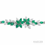 Florales Diamant Smaragd Armband Weißgold 750 / 18 Kt. ca. 3ct. - Bild 2 Vorschau