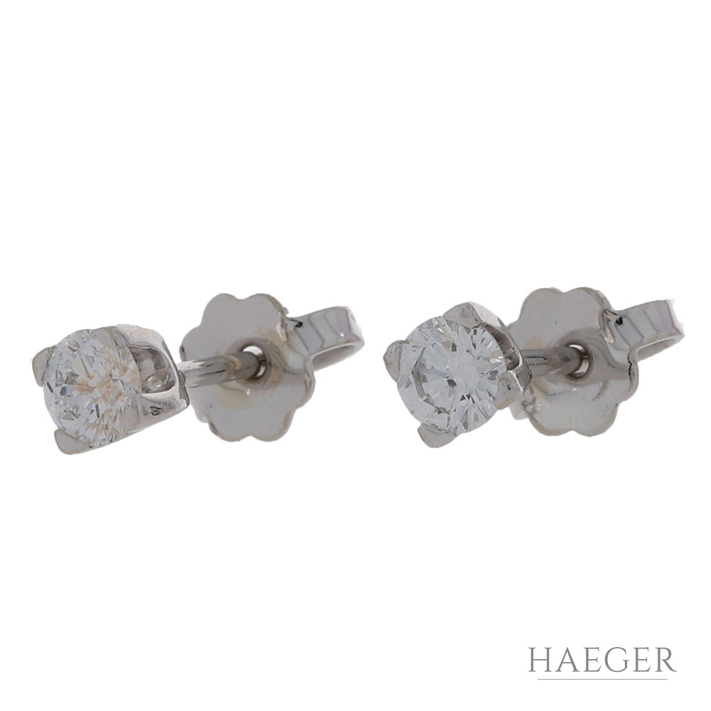 Solitärohrstecker Weißgold 750 / 18K mit 0,53ct Diamanten - Bild 2