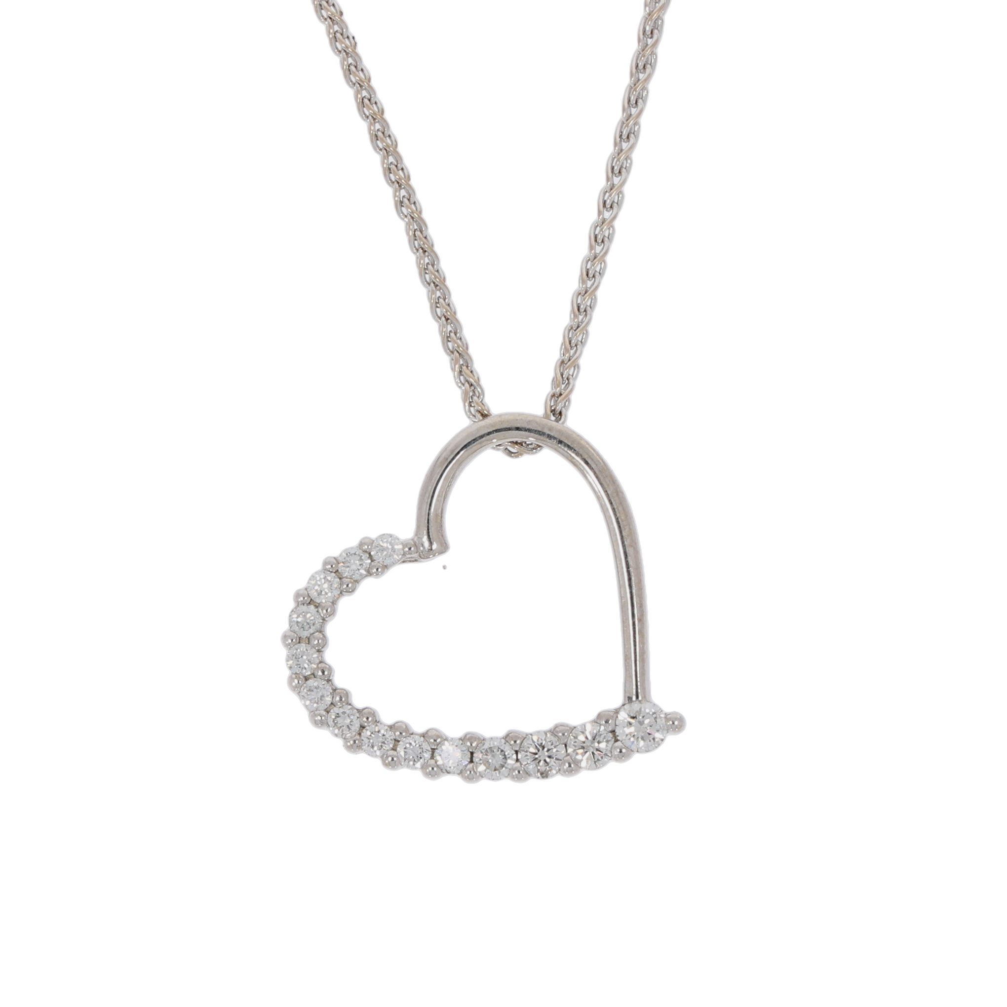 Christ Kette mit Herzanhänger Weißgold 585 / 14K Diamanten ca. 0,5 ct