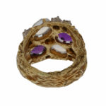 Diamant Amethyst Mondstein Ring Gelbgold 750/18K. Gr. 55 - Bild 2 Vorschau