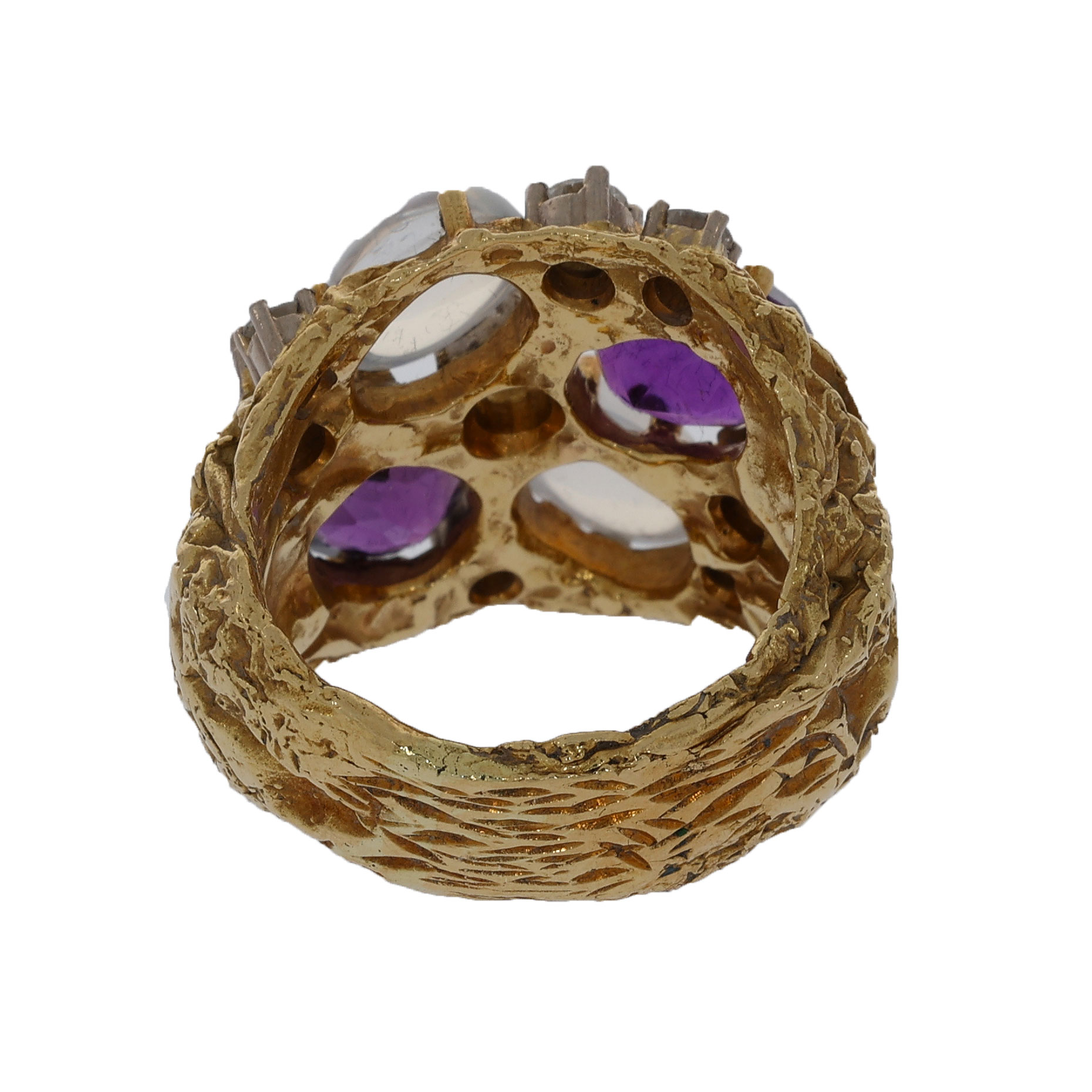 Diamant Amethyst Mondstein Ring Gelbgold 750/18K. Gr. 55 - Bild 2