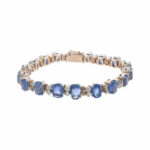 Saphir Diamant Armband Gelbgold & Silber - Bild 2 Vorschau