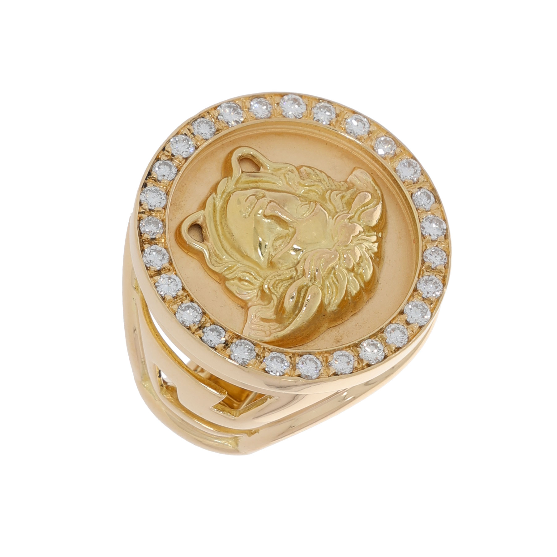 Gianni Versace Medusa Diamant Ring Gelbgold 750/18K. ca. 1,00ct.