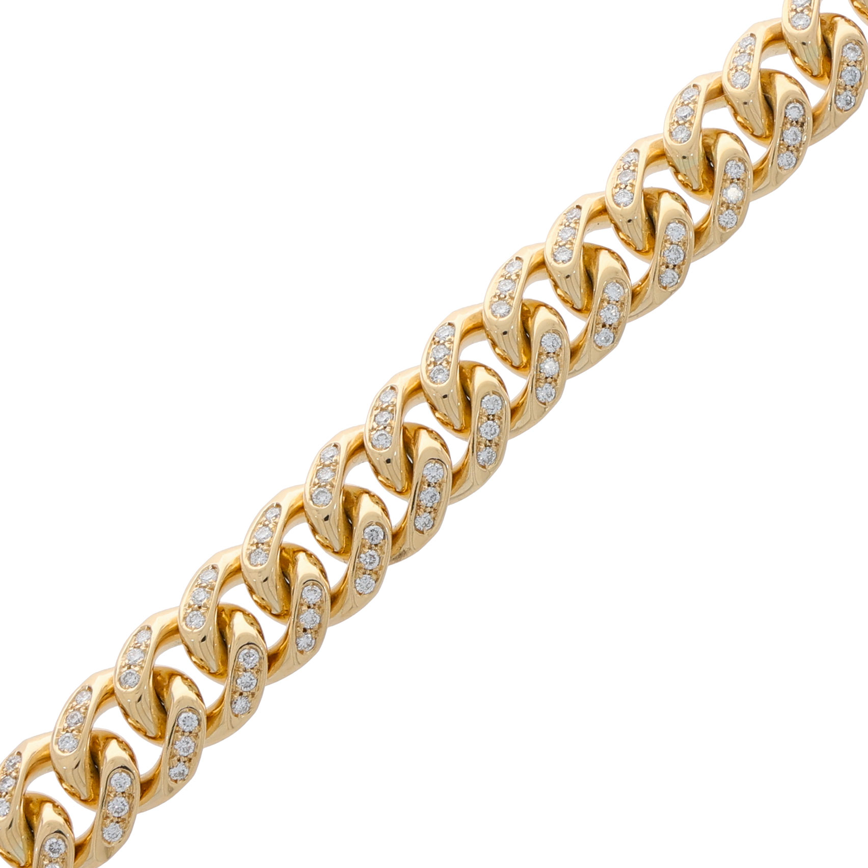 Panzerarmband 20cm Gelbgold 750 / 18K mit 2,5ct Brillanten
