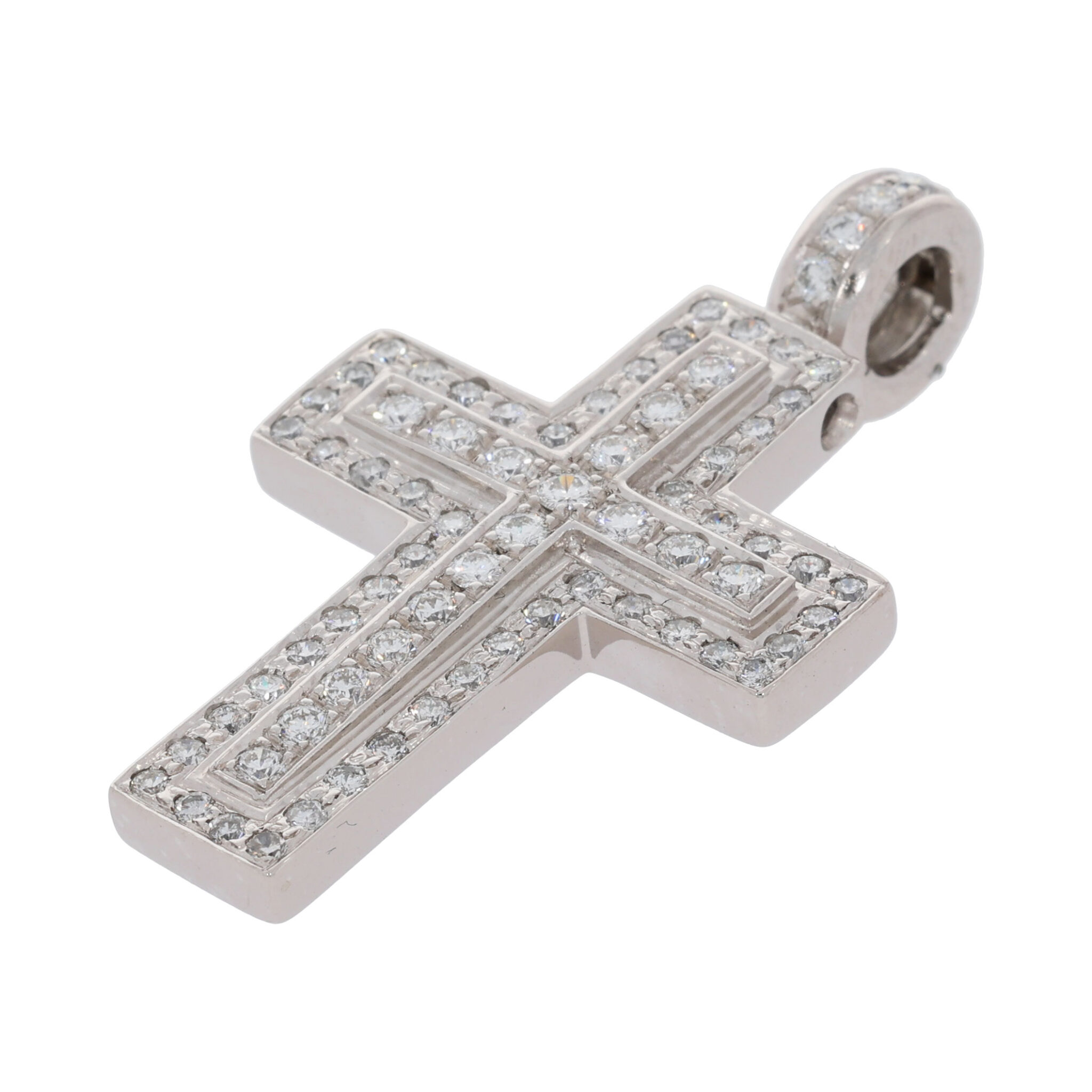 Diamant Kreuz Anhänger Weißgold 750/18K. ca. 1,40ct. - Bild 2