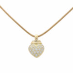 Kette mit Herzanhänger Gelbgold 750 / 18K mit 0,5ct Diamanten - Bild 3 Vorschau