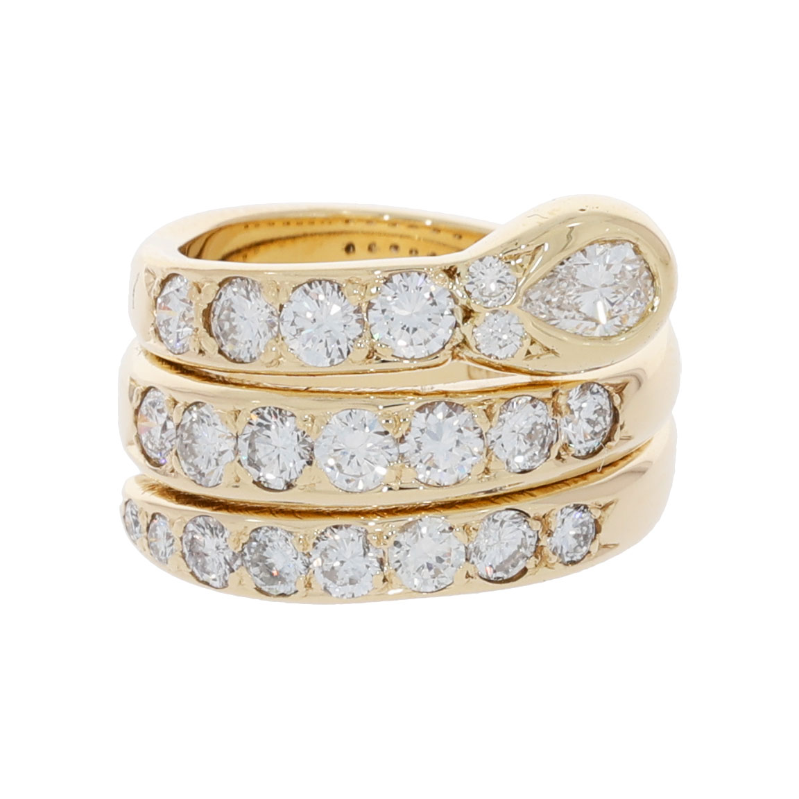 Diamant Schlangenring Gelbgold 585/14K. ca. 1,05 ct. GR 50 - Bild 2
