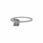 Solitärring Gr.51 Weißgold 585 / 14K Emerald Cut Diamant 0,79ct / AIG Zertifikat - Bild 2 Vorschau