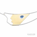 Halsreif Platin / Gold ca.42cm mit einem Saphir - Bild 3 Vorschau