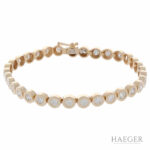 Diamant Riviérearmband Gelbgold 585 / 14 Kt. ca. 4,00 ct. - Bild 2 Vorschau