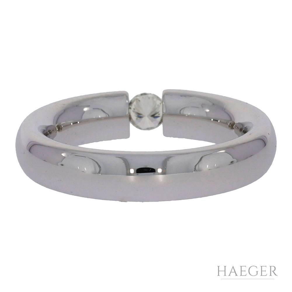 Spannring Gr.52 Weißgold 585 / 14K mit 0,14ct Diamanten - Bild 2