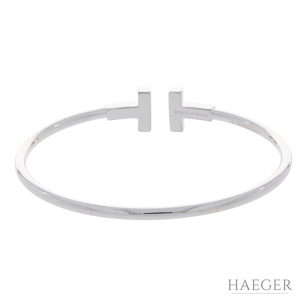 Tiffany & Co. T Wire Diamant Armreif Weißgold 750 / 18 Kt. ca. 0,40ct. - Bild 3