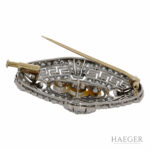 Art Deco Diamant Perl Brosche Platin 950 ca. 1ct. - Bild 3 Vorschau