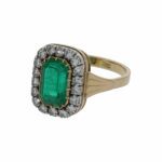 Smaragd Diamant Ring Gelbgold 750/18k Gr. 56 - Bild 3 Vorschau