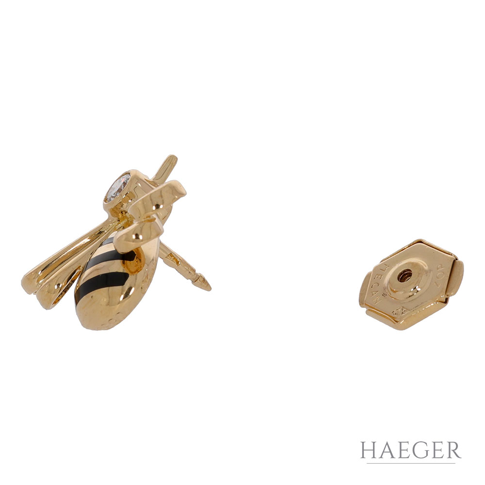 Cartier Bienen Anstecknadel FULL SET Gelbgold 750 / 18K mit 0,1ct Diamant - Bild 4