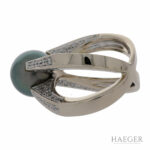 Tahitiperlen Ring Weißgold 750 / 18K mit 1ct Diamanten - Bild 3 Vorschau