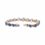 Saphir Diamant Armband Gelbgold & Silber - Bild 3 Vorschau