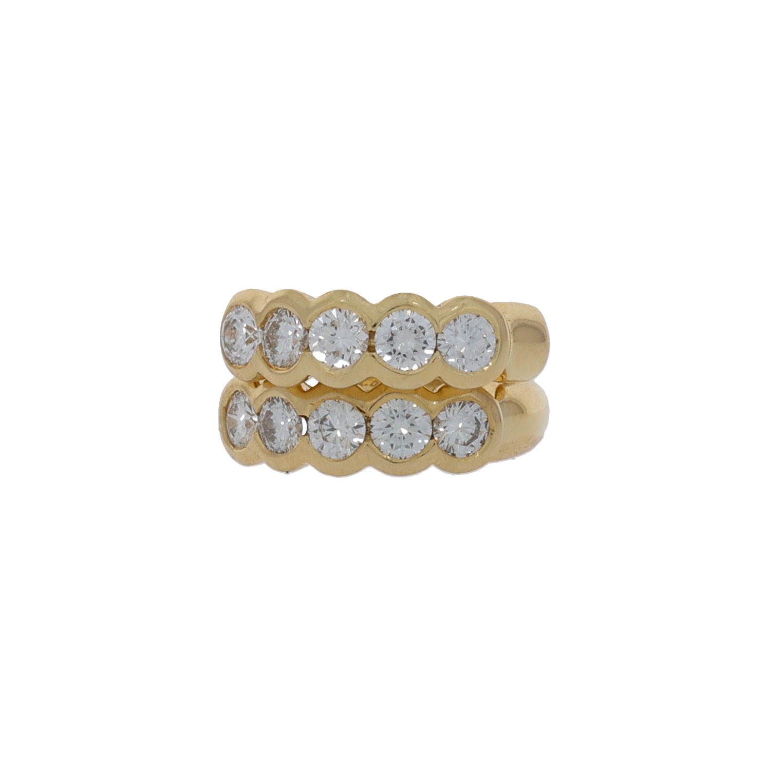 Diamant Creolen Gelbgold 750/18K. ca. 1,00 ct. - Bild 2