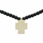 Onyxkette mit Diamant Kreuzanhänger Gelbgold 585/14K. - Bild 4 Vorschau