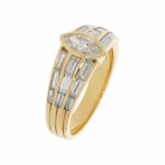 Diamant Ring Gelbgold 750/18K. ca. 1,10ct. Marquise & Baguette Vorschau