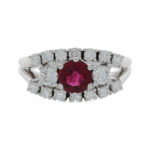 Diamant Rubin Ring Weißgold 750/18K. ca. 0,38ct. - Bild 2 Vorschau