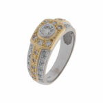 Ring Gr.53,5 Gelb,- Weißgold 750 / 18K mit 0,5ct Diamanten Vorschau