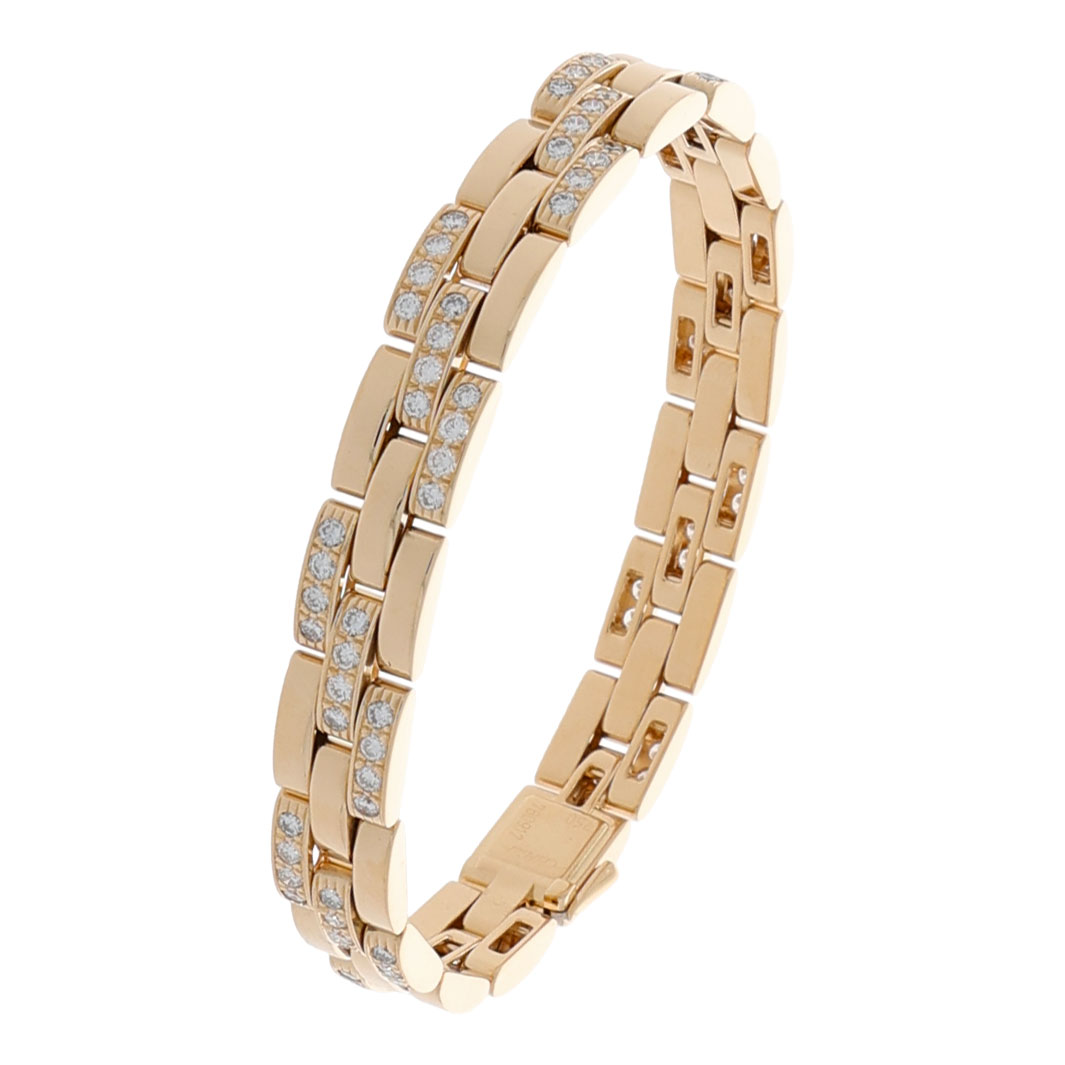 Cartier Panthère Diamant Armband 18cm Gelbgold 750 / 18K mit Zertifikat - Bild 4