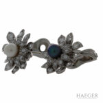 Florale Diamant Perl Ohrstecker Weißgold 750 / 18 Kt. Tahiti & Kulturperle ca. 3 ct. - Bild 3 Vorschau