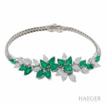 Florales Diamant Smaragd Armband Weißgold 750 / 18 Kt. ca. 3ct. - Bild 4 Vorschau