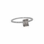 Solitärring Gr.51 Weißgold 585 / 14K Emerald Cut Diamant 0,79ct / AIG Zertifikat - Bild 3 Vorschau