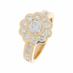 Floraler Diamant Ring Gelbgold 750/18K. ca. 0,90ct. Vorschau