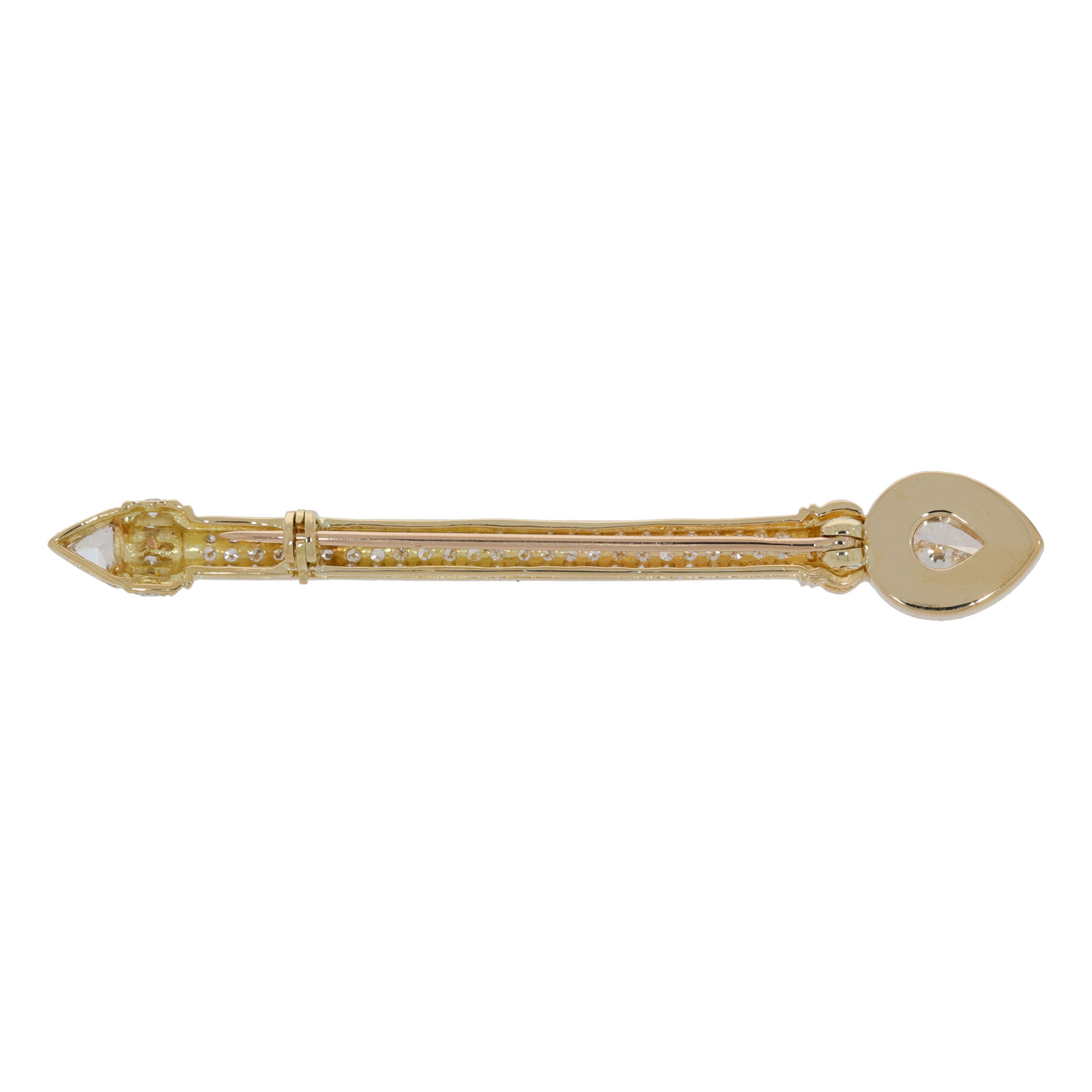 Anstecknadel Gelbgold 750 / 18K mit 0,9ct Diamanten - Bild 3