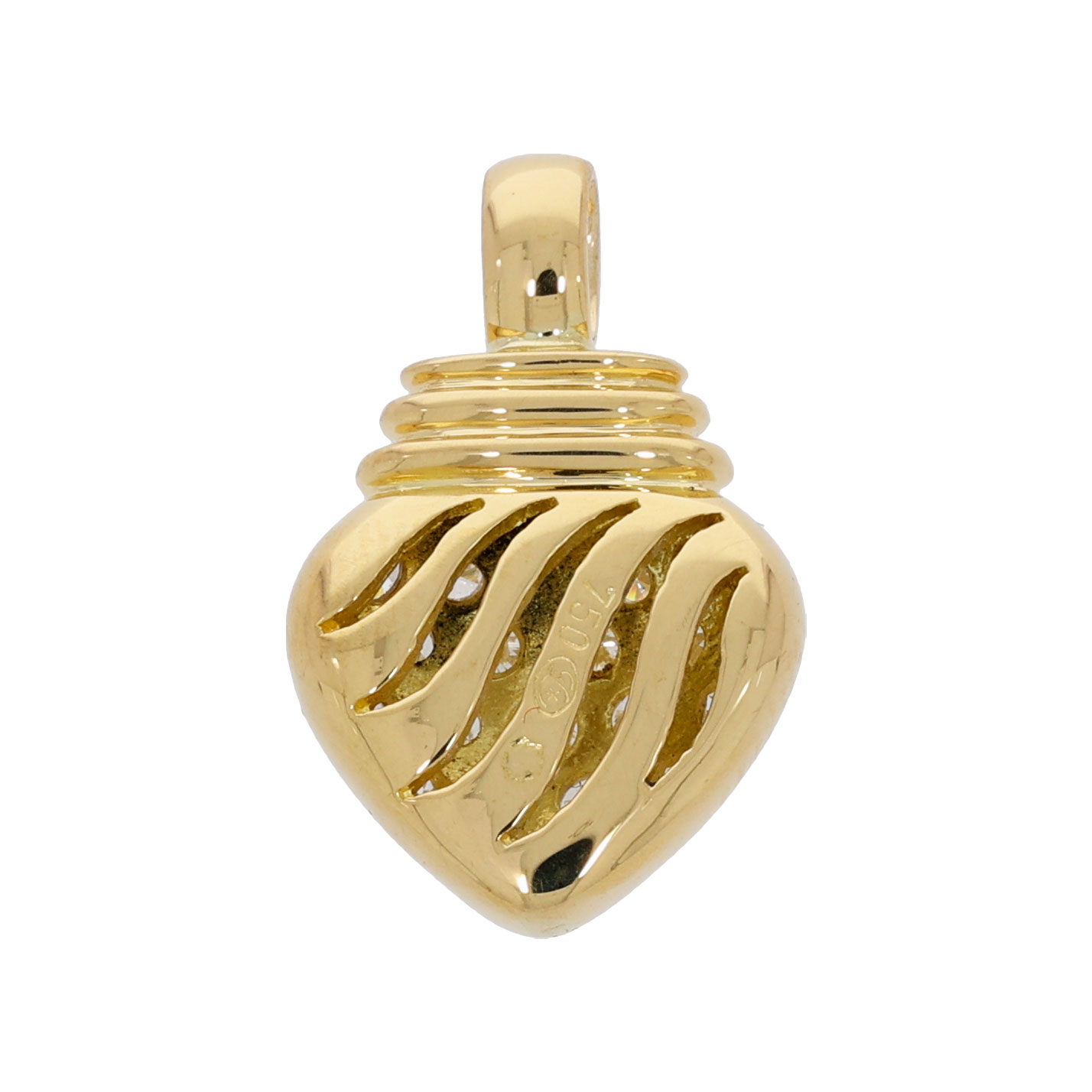 Herzanhänger Gelbgold 750 / 18K mit 0,47ct Diamanten - Bild 2