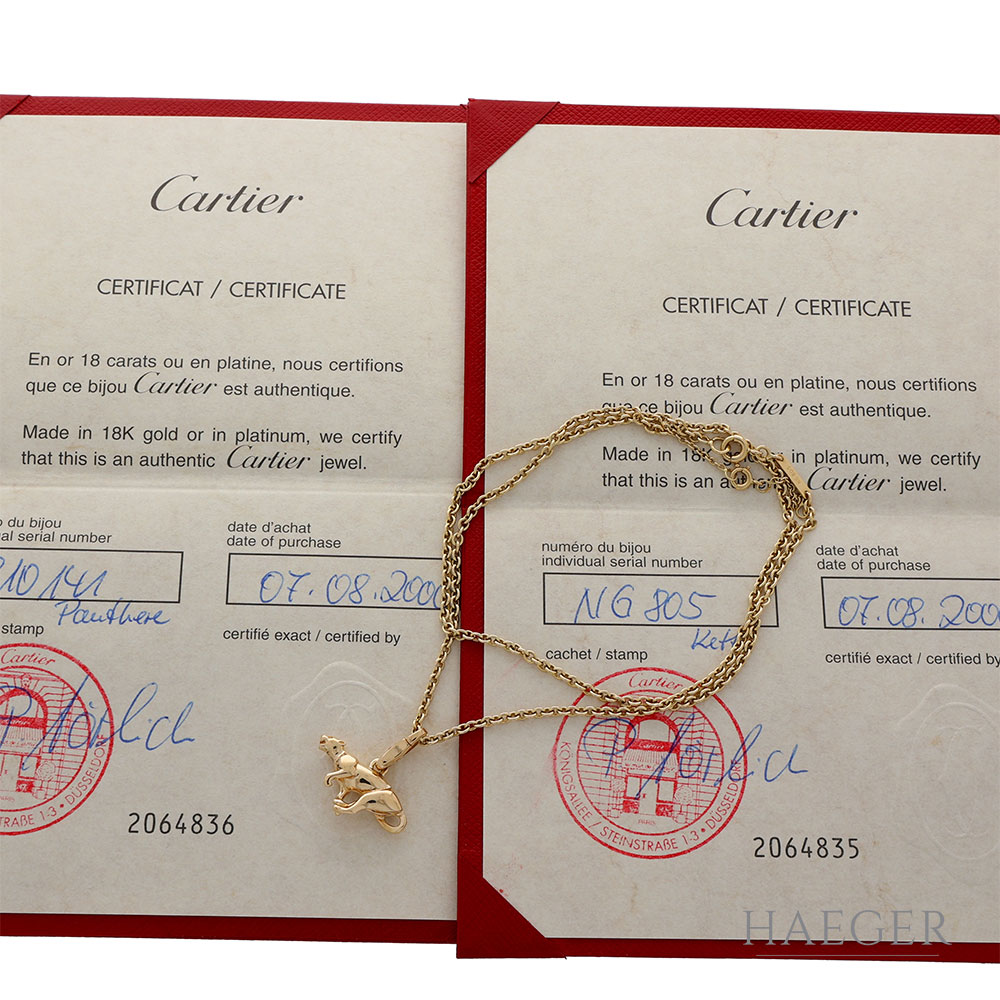 Cartier Panthère Collier 42cm Gelbgold 750 / 18K mit Zertifikat - Bild 2
