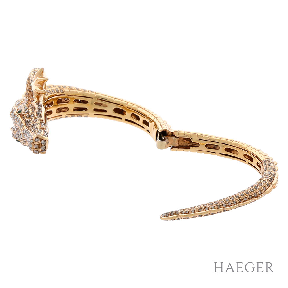 Stenzhorn Diamant Krokodil Armreif Roségold 750 / 18 Kt. gesamt ca. 9,25 ct. - Bild 4