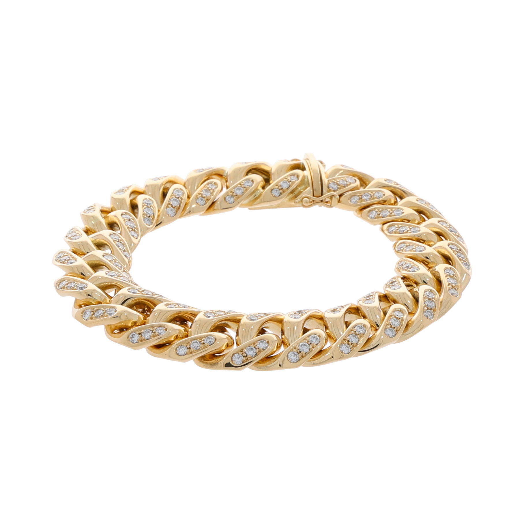 Panzerarmband 20cm Gelbgold 750 / 18K mit 2,5ct Brillanten - Bild 3