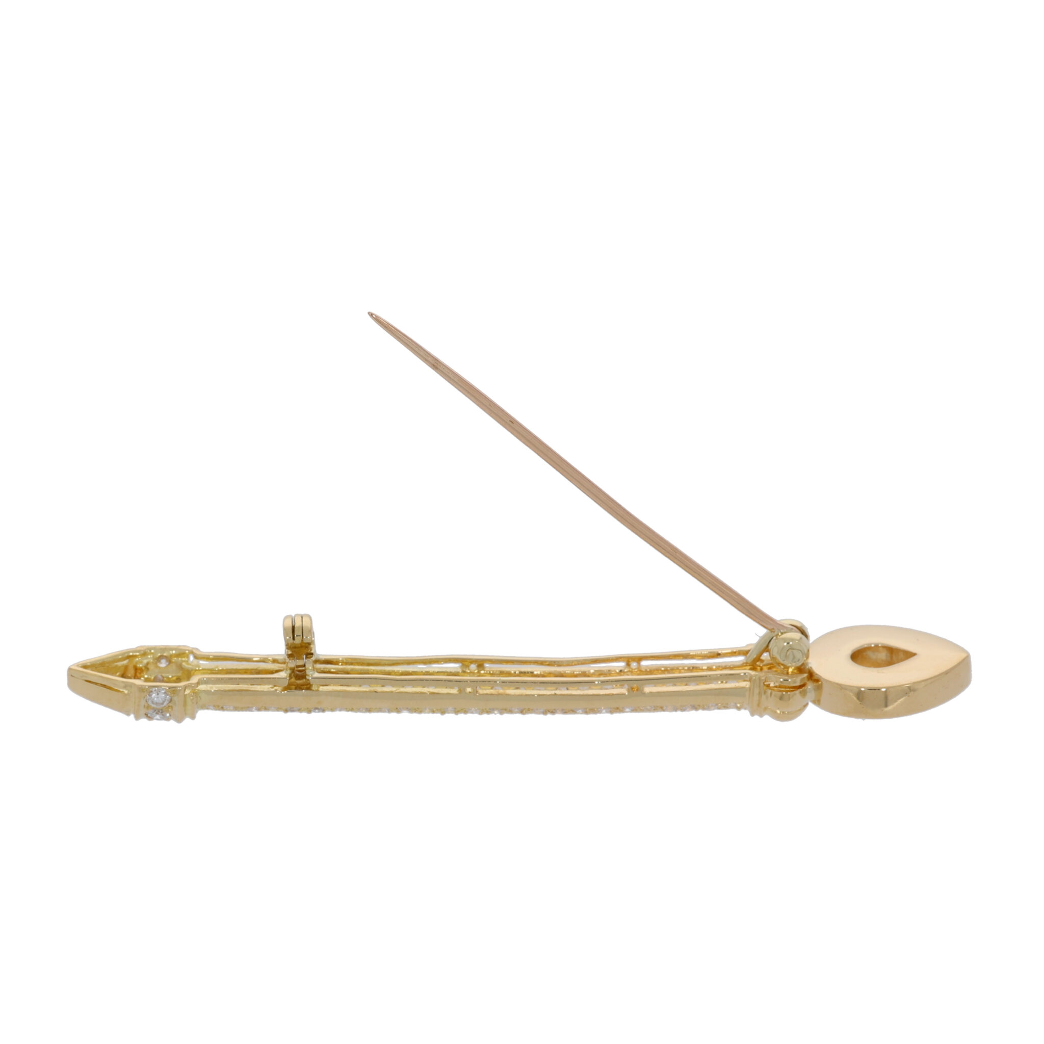 Anstecknadel Gelbgold 750 / 18K mit 0,9ct Diamanten - Bild 2