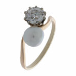 Ring Gr.55 Gelbgold 585 / 14K mit 1ct Diamant und Zuchtperle Vorschau