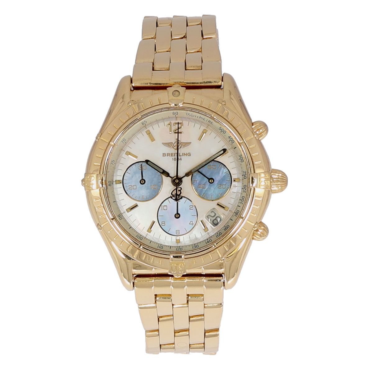 Breitling Chrono Cockpit 18K Gold mit Perlmutt Zifferblatt Full Set 1996