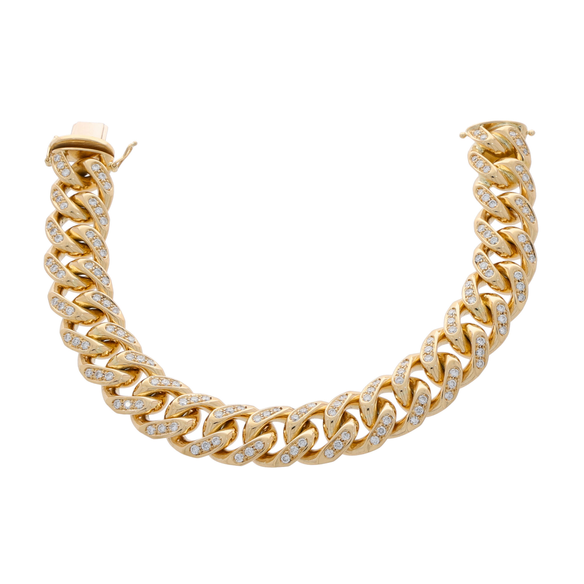 Panzerarmband 20cm Gelbgold 750 / 18K mit 2,5ct Brillanten - Bild 6