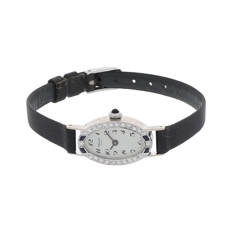 Chopard Art Deco 18k White Gold Diamond watch very rare Top Condition - Bild 4