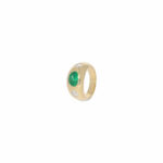 Smaragd Bandring Gelbgold 750 / 18K mit ca 0,5ct Diamanten - Bild 2 Vorschau