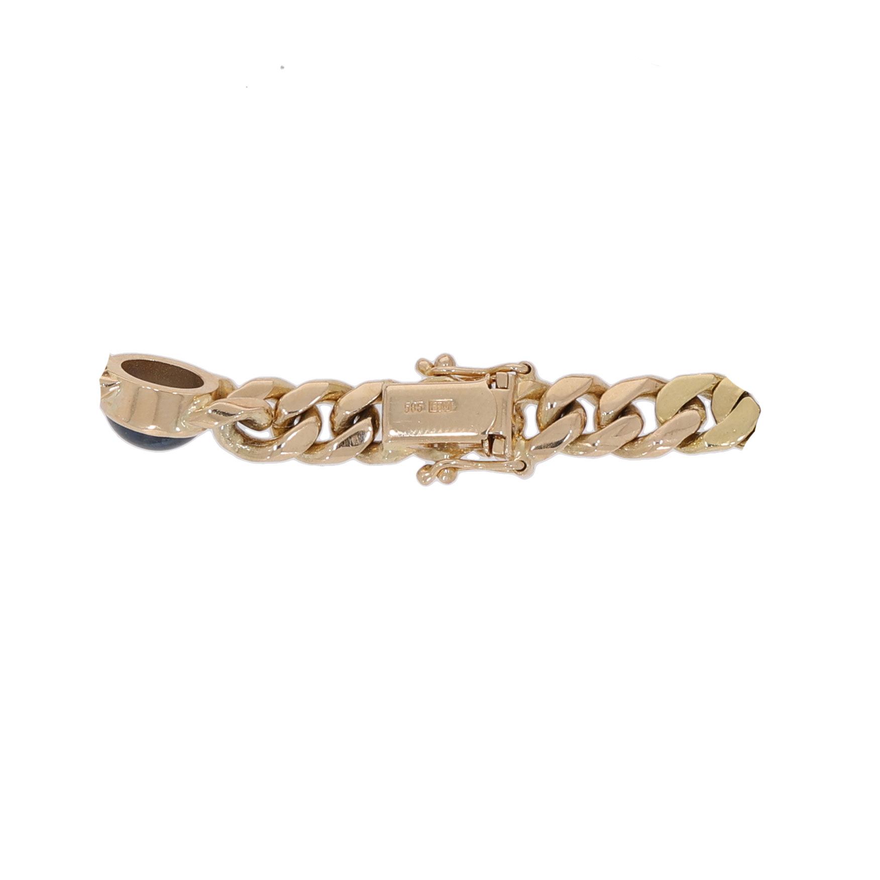 Panzerarmband mit Saphir, Rubin und Smaragd Gelbgold 585 / 14K - Bild 3