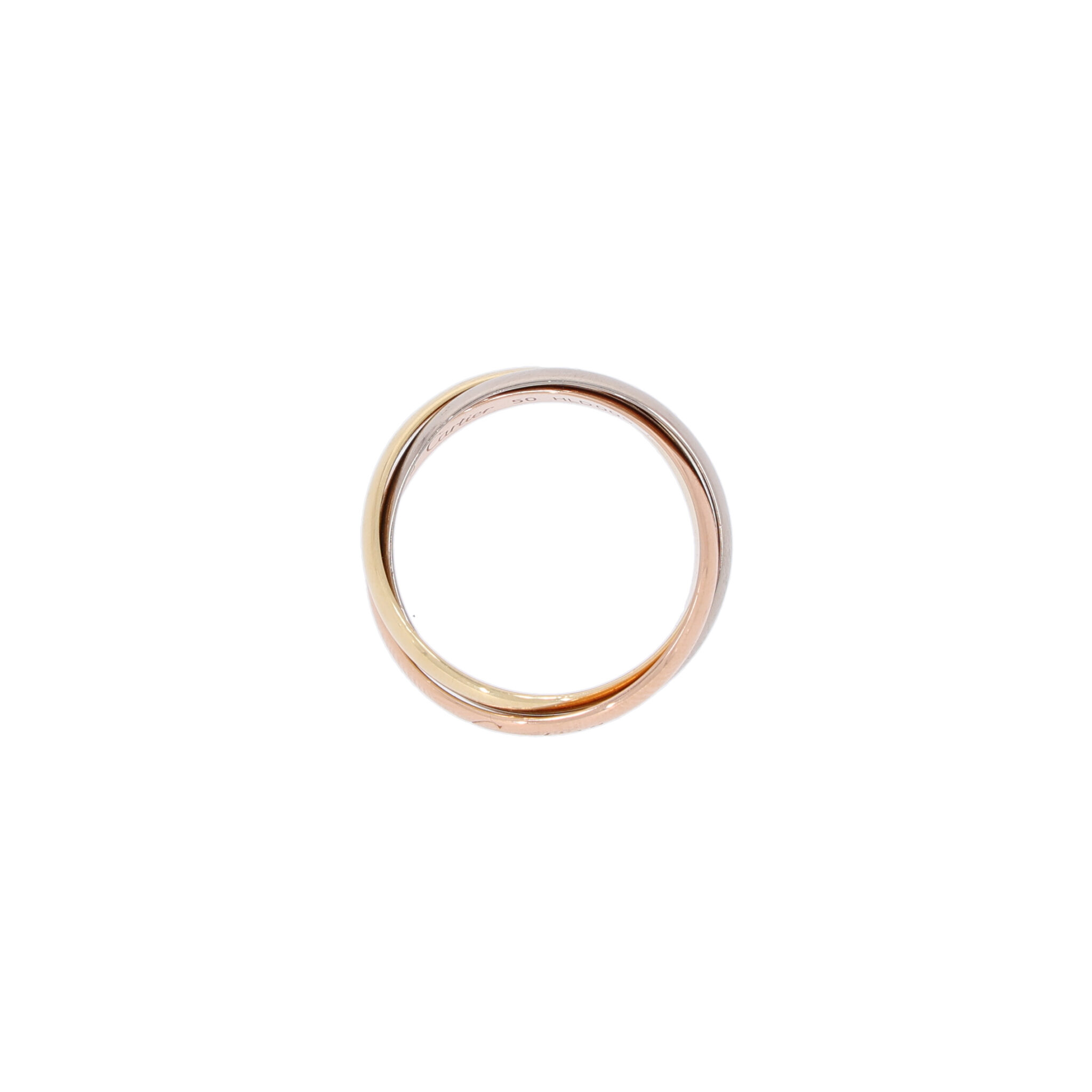 Cartier Trinity Ring Gr. 50 Tricolor 750 / 18K mit Box und Zertifikat - Bild 2